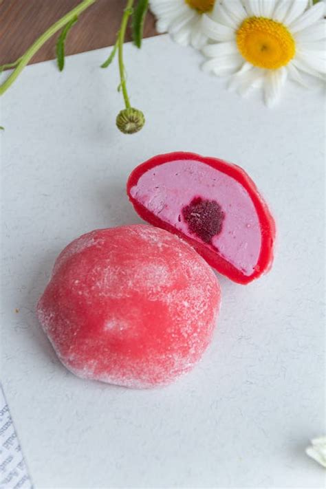 Close-up of a Pink Mochi Cake · Free Stock Photo