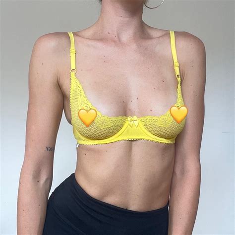 timpa yellow  cup lace bra size  au  eu depop