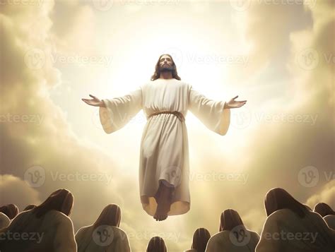 Glorious ascension of Jesus Christ. Rising with Faith to Join Heavenly