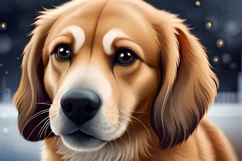 Premium AI Image | A drawing of a dog's face with a black background.