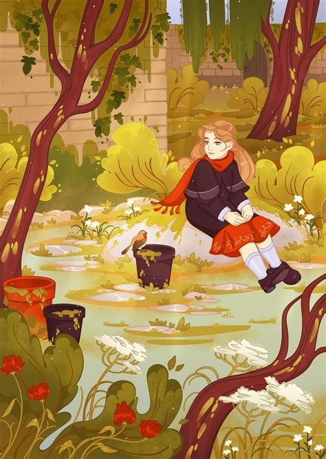 Иллюстрация Таинственный сад в стиле 2d, детский, книжная графика