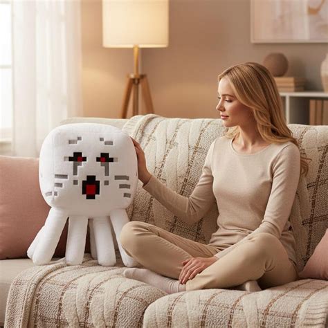 ghast minecraft pixel plush toy soft stuffed game character etsy