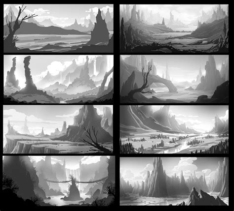 Scenery Thumbnails Practice by angelitoon on DeviantArt