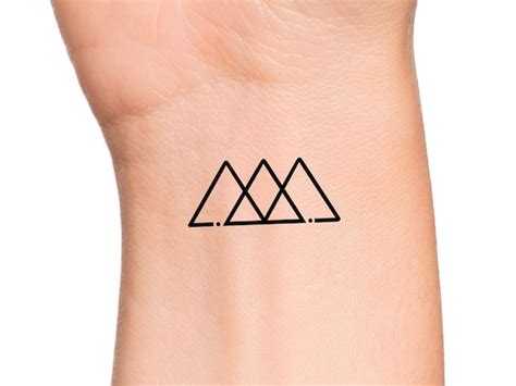 3 Triangles Temporary Tattoo Triangle Trinity Tattoo Geometric - Etsy