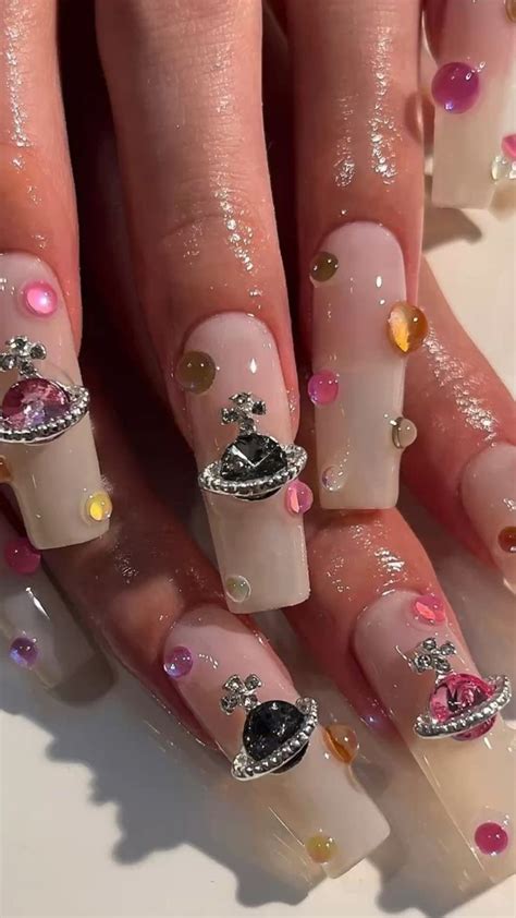 jeweled nails | Gel nails, Nail designs, Nail art