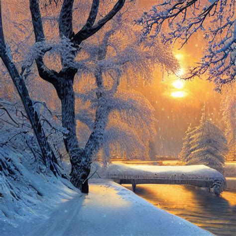 Beautiful Winter sunset scene by Professor DB Threedee - Playground