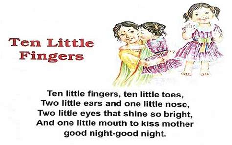 Ten Little Fingers Nursery Rhymes, English Poems