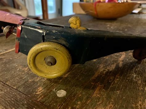 1920s Girard Toys Air Mail Tin Wind up Airplane With Original Pilot