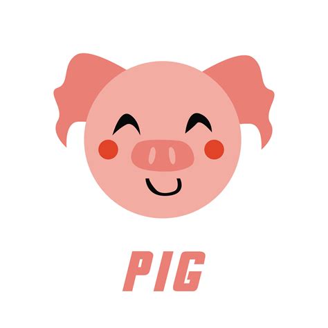 Cute Flat Animal Pig Vector 26418163 Vector Art at Vecteezy