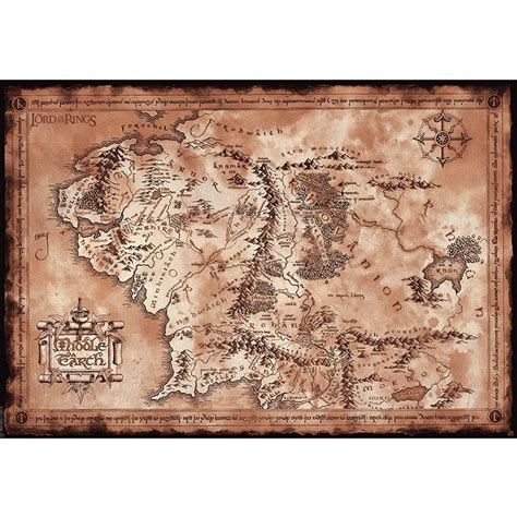 Poster - Lord Of The Rings - Map, Maxi poster 61x91.5cm - GB Eye