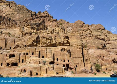 Caves in Petra stock image. Image of architecture, ancient - 94066495