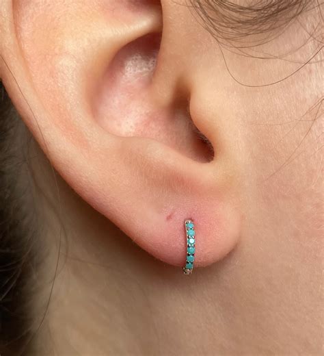 KIT TINY Turquoise Huggie Hoops Stackable Huggie Hoops | Etsy