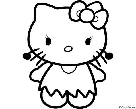 Раскраски kitty, Раскраска Hello kitty с бантиком китти.