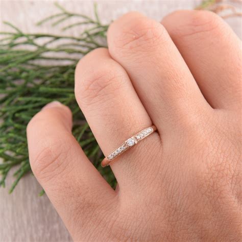 Small Diamond Promise Ring Simple Diamond Ring Unique | Etsy