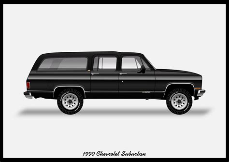 POSTER CHEVROLET SUBURBAN 1990 Vector Art - Etsy