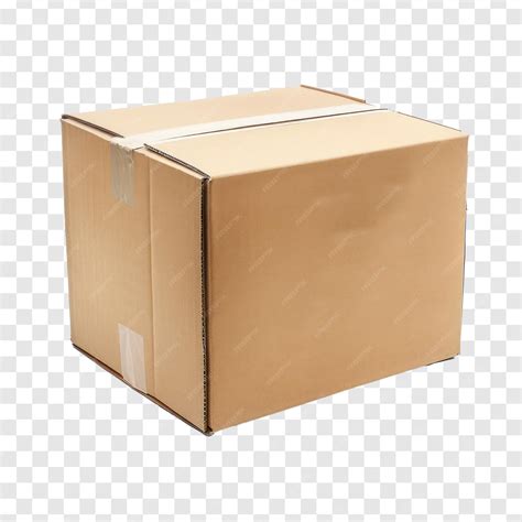 cardboard box side view full length  transparency background psd