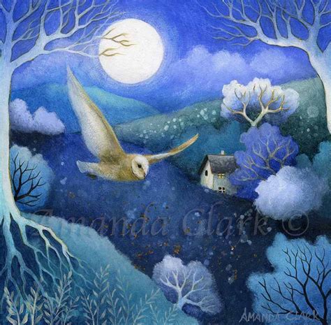 Print Titled owl Flight by Amanda Clark Owl Art - Etsy