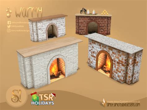 The Sims Resource - Holiday Wonderland - Warmy fireplace bricks