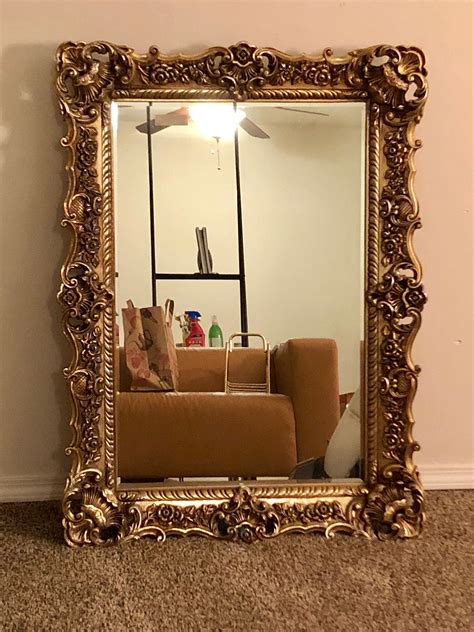 Large Ornate Gold Mirror Vintage at Patrick Jamie blog