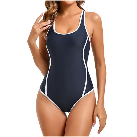 Bigersell Athletic One-Piece Swimsuits Women Training Bathing Suit