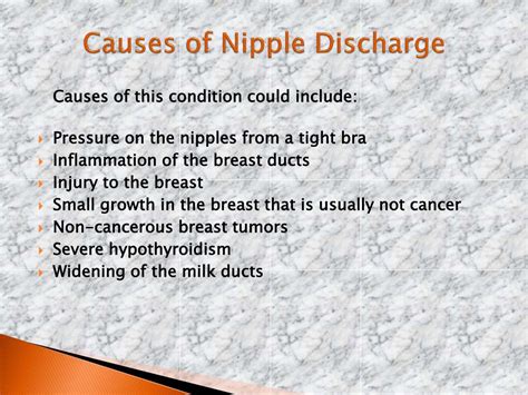 PPT - Nipple Discharge: Causes, Symptoms, Daignosis, Prevention and