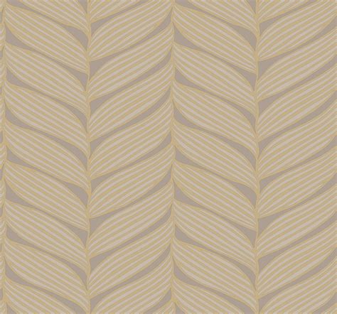 Luminous Leaves Grey & Gold Wallpaper by York Wall | Decorilla