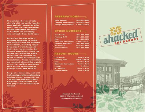 Shacked Ski Resort brochure design that was printed (outside) #brochure ...