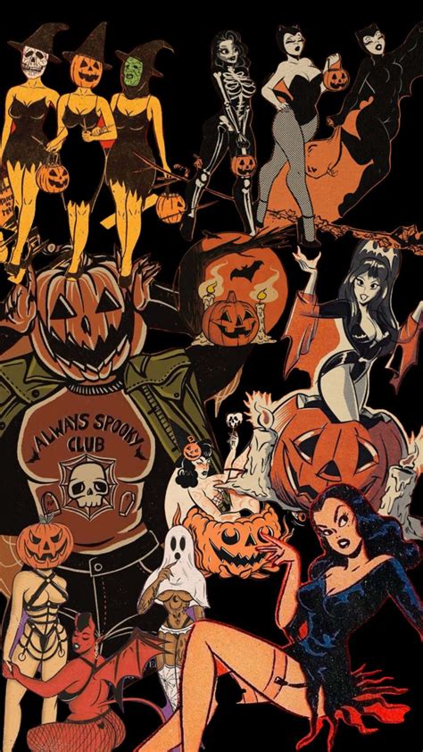 Download Retro Vintage Halloween Compilation Wallpaper | Wallpapers.com