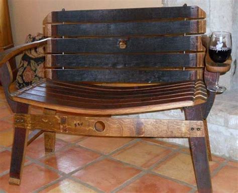 wine barrel chair  built  wine holder