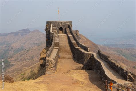 Beautiful View of Rajgad Fort, Maharashtra, India. Stock Photo | Adobe ...