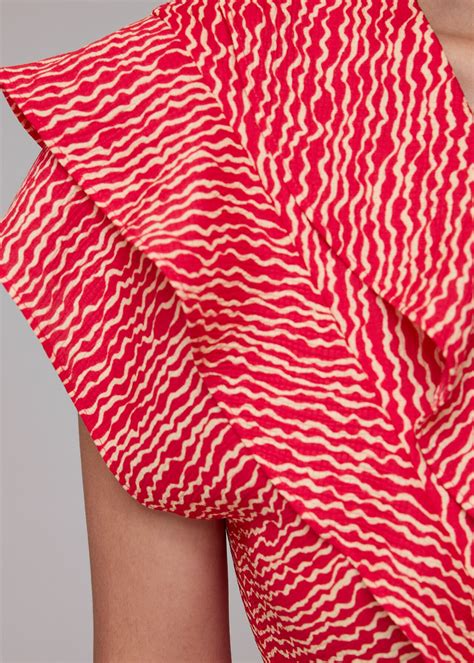 Red/Multi Wiggly Lines Adeline Dress | WHISTLES | Whistles ROW