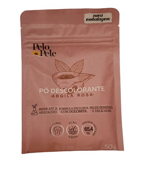 Pó Descolorante Para Pele - Descolorante para o Corpo Pelo e Pele Argila Rosa - 50g