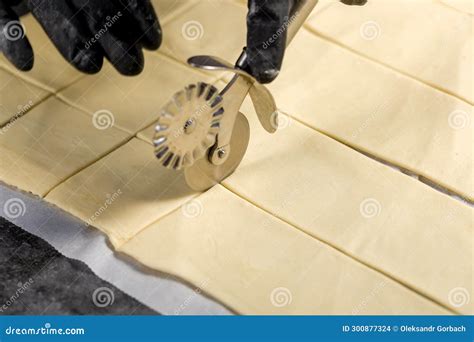 Process of cutting dough stock photo. Image of bake - 300877324