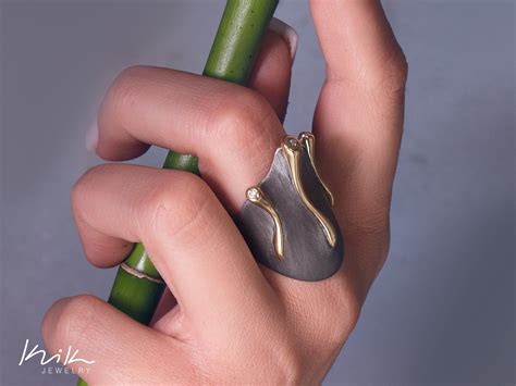 Contemporary Ring Sculptural Ring Silver Wide Band Artistic - Etsy