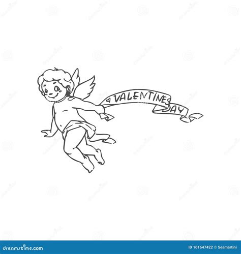 Valentines Day Symbol of Love Amur or Cupid Stock Vector - Illustration