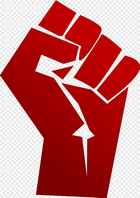 Red knuckle illustration against blue background, Raised fist T-shirt ...