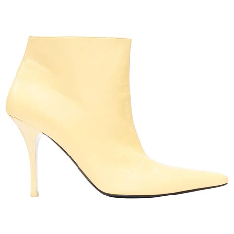OLD CELINE Phoebe Philo nude leather pointed toe high heel ankle boots