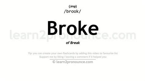 Pronunciation of Broke | Definition of Broke - YouTube
