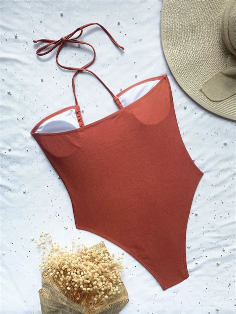 Sexy Nude Bikini Girls - Shiny Swimsuit High Fork Backless