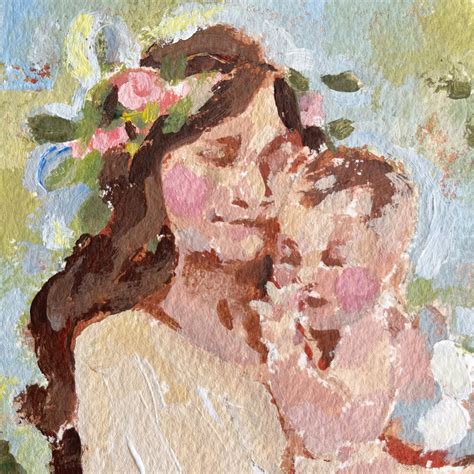 MOTHERS WARMTH | ORIGINAL PAINTING 5"X7" – Janelle Susan Art