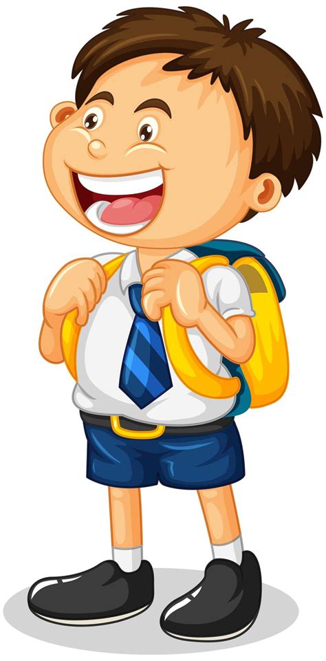 student boy cartoon character isolated  white background