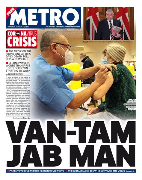 Metro Front Page 14th of January 2021 - Tomorrow's Papers Today!