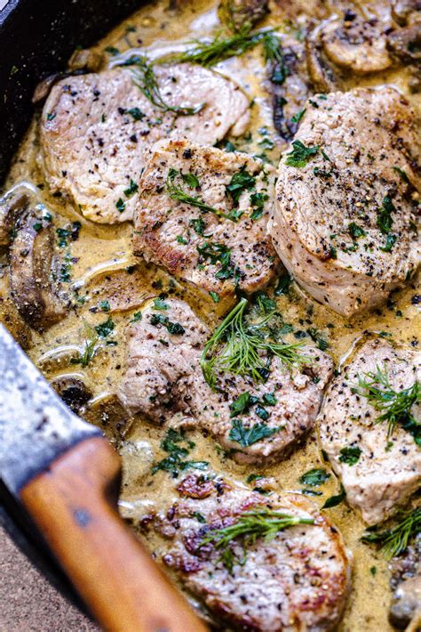 Pork Tenderloin with Mushroom Sauce - My Kitchen Little