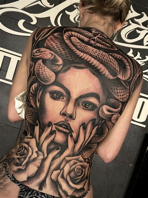 Medusa back tattoo - Angel Ink Bali Tattoo Shop