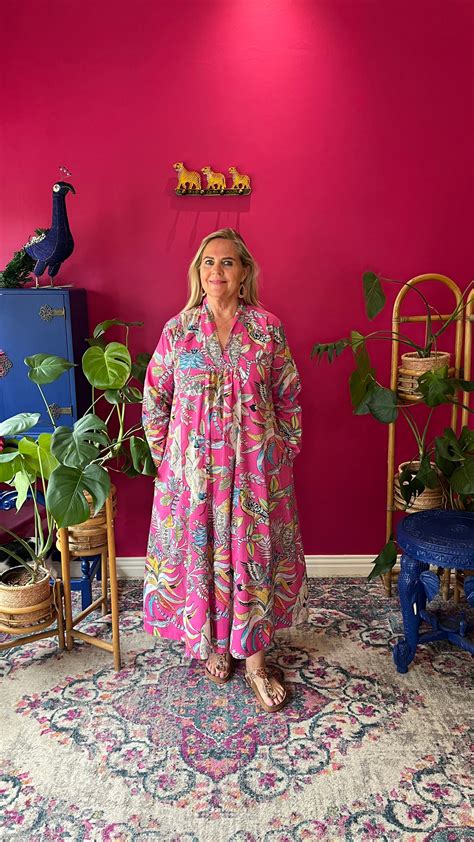 Rori Rose Dress - Pink Monkey Print – Gypsey Rose Cotton Clothing