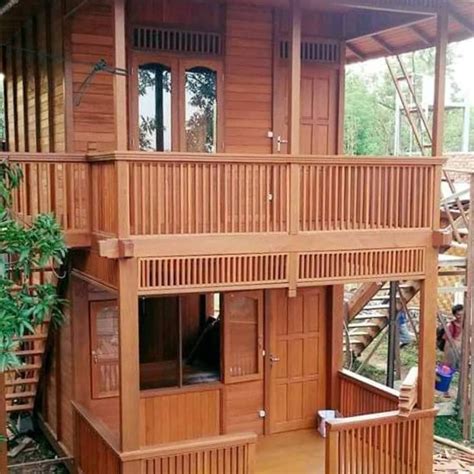 desain rumah kayu eropa saung indonesia
