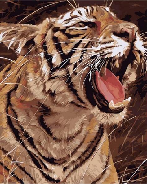 Картина по номерам Рычащий тигр, 40x50 см., Mariposa – низкие цены ...