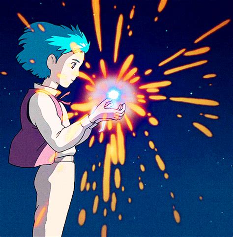 Гиф анимация Howl / Хаул и Кальцифер из аниме Howls Moving Castle ...