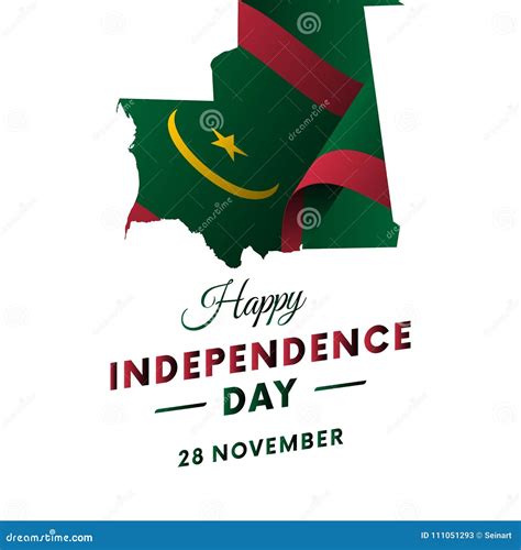Banner or Poster of Mauritania Independence Day Celebration. Mauritania