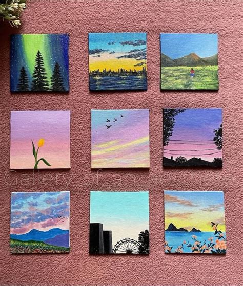 mini canvas painting inspiration ideas sky art painting canvas